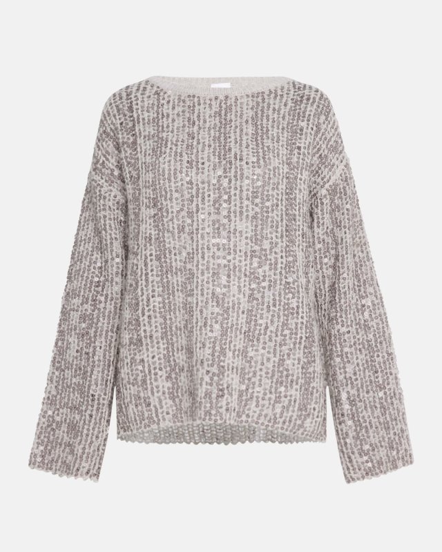 Cashmere Open-Weave Sequin Sweater